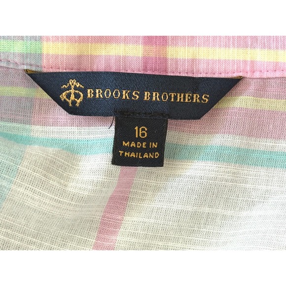 Brooks Brothers Dress Size 16 Pastel Plaid Midi Coquette Classicore Modest - Picture 8 of 10